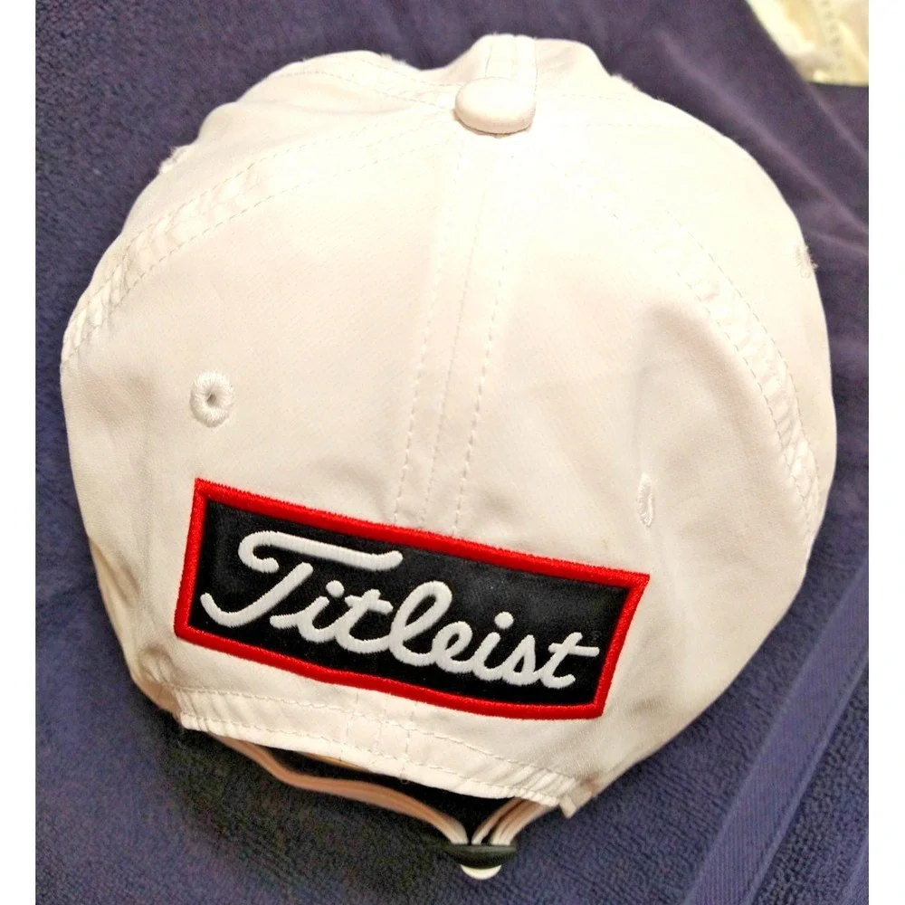 Titleist  Men's  Performance Golf Hat - white with black lettering, adj size - Picture 3 of 6